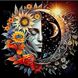 Сонце та місяць Алмазна вишивка Квадратні стрази 40х40 см з голограмними відтінками