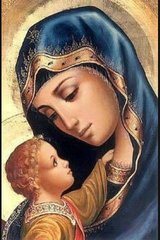 Купити Діва Марія з маленьким Ісусос Набір для алмазної мозаїки на підрамнику 30х40см  в Україні
