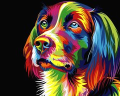 Купить Алмазная мозаика с полной закладкой полотна Радужный собака  в Украине