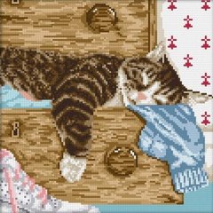 Купити 30373 Сплячий кіт Набір алмазної мозаїки  в Україні
