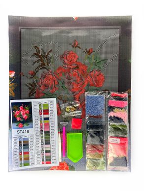 Купити Алмазна мозаїка 30х40см Троянди у вазі  в Україні