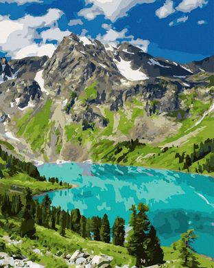 Купить Озеро в Альпах Раскраска по номерам  в Украине