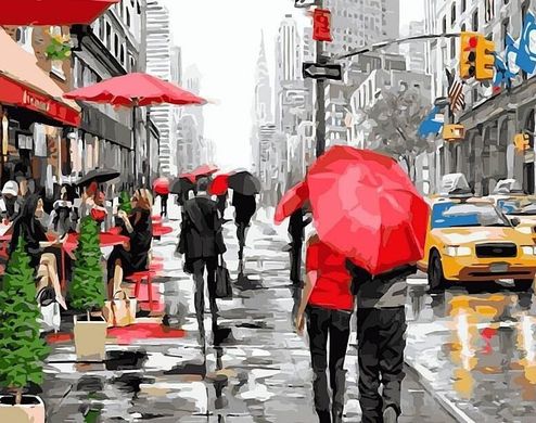Купить Прогулка улицами Нью-Йорка Алмазная мозаика На подрамнике 40 на 50 см  в Украине