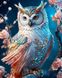 Бриллиантовая сова Алмазная мозаика круглыми камушками 40х50см, Да, 40 x 50 см