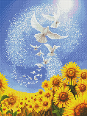 Купити Алмазна мозаїка 30х40 Голуби миру  в Україні