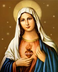 Купити Ікона Діва Марія Мозаїка квадратними каменями на підрамнику 40х50 см  в Україні