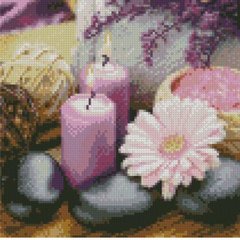 Купить Алмазная картина мозаикой 30х30 см Свечи и цветы  в Украине