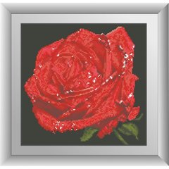 Купити 30525 Червона троянда. Алмазна мозаїка (квадратні, повна)  в Україні
