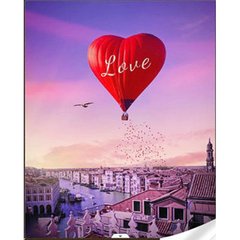 Купить Воздушный шар в форме сердца Набор для алмазной картины На подрамнике 30х40см  в Украине