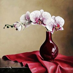 Купить Ветка орхидеи в вазе. Набор для алмазной вышивки квадратными камушками.  в Украине