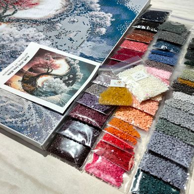 Купити Інь-Янь Алмазна вишивка Квадратні стрази 40х50 см з голограмними відтінками  в Україні