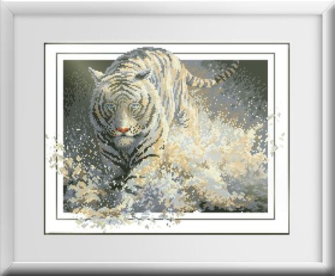 Купить 30123 Белая молния(тигр) Набор алмазной живописи  в Украине