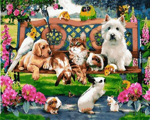 Купить Живопись по номерам Домашние животные в парке  в Украине