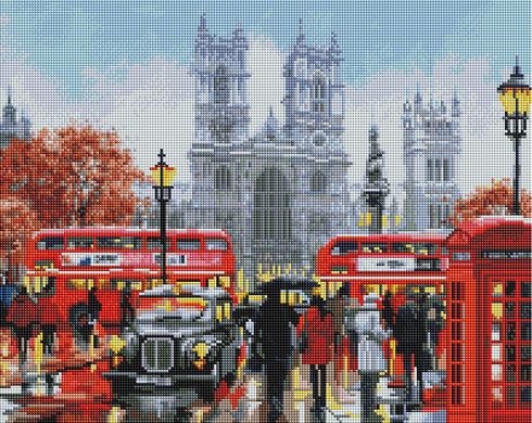 Купити Алмазна мозаїка на підрамнику Дощовий Лондон  в Україні