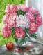 Бело-розовые пионы Раскраска + алмазка Картина по номерам с частичной выкладкой круглыми камнями, Без коробки, 40 х 50 см