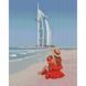 Девушка в Дубаи Алмазная мозаика круглыми камушками 30х40см, Да, 30 x 40 см
