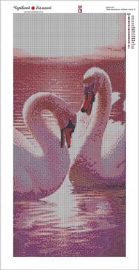Купити Діамантова мозаїка з повним закладенням полотна Триптих Пара прекрасних лебедів  в Україні