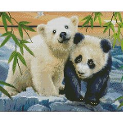 Купить Два ведмедя 30х40 см (KB020) Набір для творчості алмазна картина  в Украине