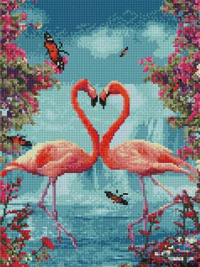 Купити Алмазна мозаїка 30х40 Рожеві фламінго  в Україні