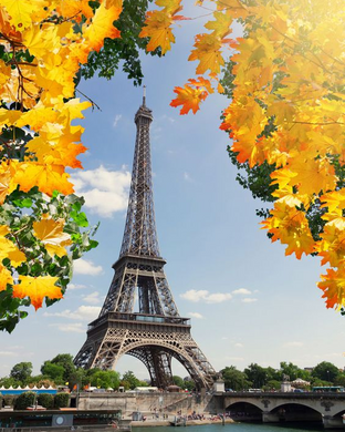 Купить Париж - Осень Алмазная мозаика, квадратные камни  в Украине