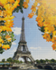 Париж - Осень Алмазная мозаика На Подрамнике, квадратные камни
