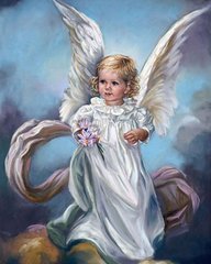 Купить Алмазная вышивка Ангел с цветами  в Украине