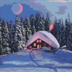 Купить Снежный домик Алмазная мозаика 40х40см  в Украине
