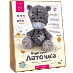 Мишка Лоскуток Набор для вязания игрушки крючком Амигурами