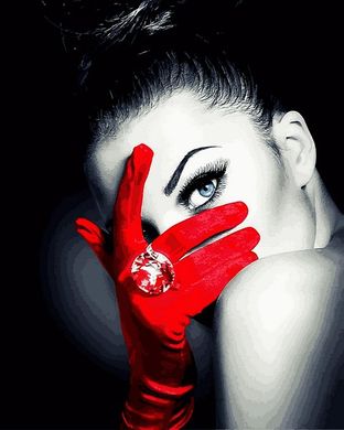 Купить Красная перчатка Антистрес раскраска по номерам 40 х 50 см  в Украине