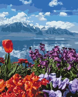 Купити Набір для малювання картини за номерами Ідейка Квіти і гори  в Україні