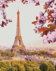 Купить Париж - Вишневый Цвет Алмазная мозаика, квадратные камни  в Украине