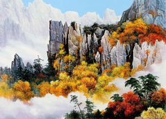 Купить Алмазная мозаика Осень в Тибете 70х50 см  в Украине
