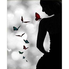 Купити Метелики на тілі Діамантова мозаїка На підрамнику 30х40 см  в Україні
