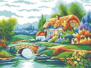 Купить 30577 Дом у озера. Алмазная мозаика(квадратные, полная)  в Украине