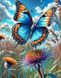 Метелик Алмазна вишивка Квадратні стрази 40х50 см з голограмними відтінками