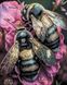 Бджілки Алмазна вишивка Квадратні стрази 40х50 см з голограмними відтінками