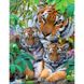Набір для алмазної мозаїки Тигр з тигрятами в розмірі 40х50 см без підрамника, Планки (4шт), 40 x 50 см