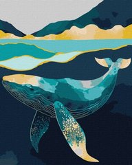 Купити Набір для живопису по номерам Витончений кит з фарбами металік extra ©art_selena_ua  в Україні