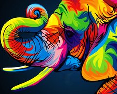 Купить Алмазная мозаика с полной закладкой полотна Радужный слон  в Украине