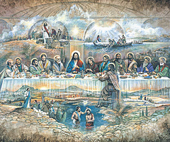 Купити Тайна вечеря Ікона Алмазної мозаїки квадратні стрази 60х50см  в Україні