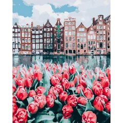 Купити Алмазна вишивка На підрамнику Тюльпани Амстердама  в Україні