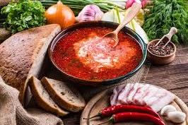 Купити Борщ з паляницею Набір для алмазної вишивки квадратними камінчиками 40х60см  в Україні