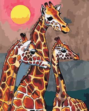 Купити Сім'я жирафів. Цифрова картина розфарбування  в Україні