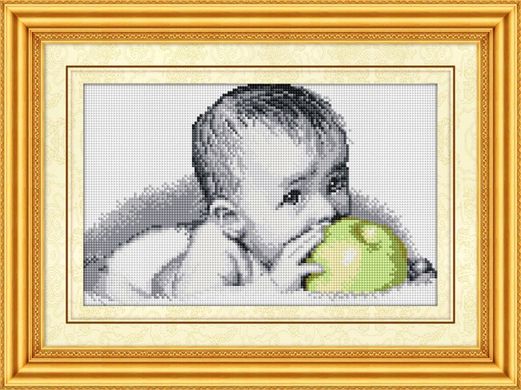 Купити 30077 Смакота (малюк з яблуком) Набір алмазного живопису  в Україні