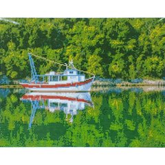 Купити Човен у відображені Діамантова мозаїка 40х50 см  в Україні