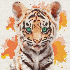 Купить Маленький тигр Маленькая картина по номерам (без коробки)  в Украине
