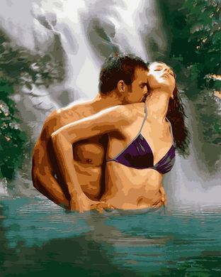 Купить Набор для рисования картины по номерам Пара под водопадом  в Украине
