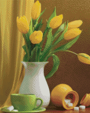 Купить Желтые Тюльпаны Алмазная мозаика, квадратные камни  в Украине