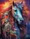 Волшебная лошадь Алмазная вышивка Квадратные стразы 40х50 см с голограммными оттенками На подрамнике