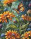 Бабочка в цветах Алмазная вышивка Квадратные стразы 40х50 см с голограммными оттенками На подрамнике